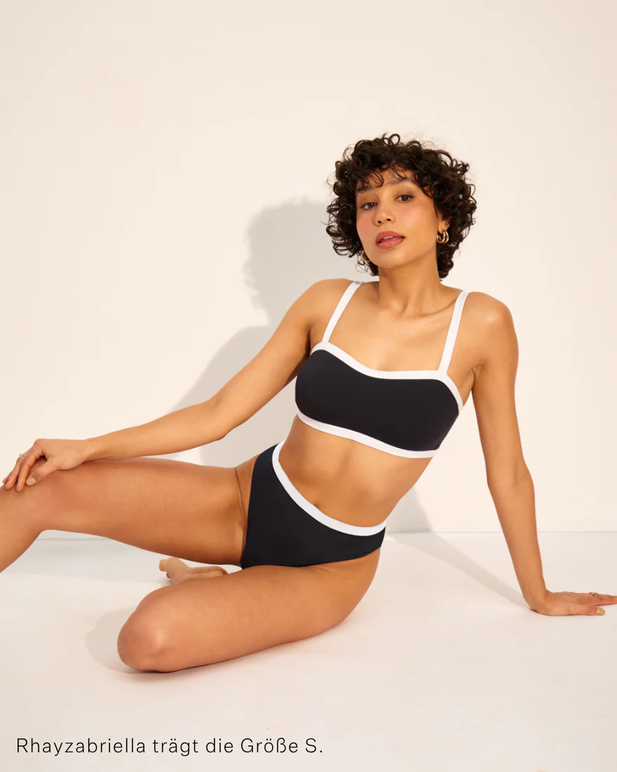 Capri Bikini Bustier Top schwarz weiß - Image 6
