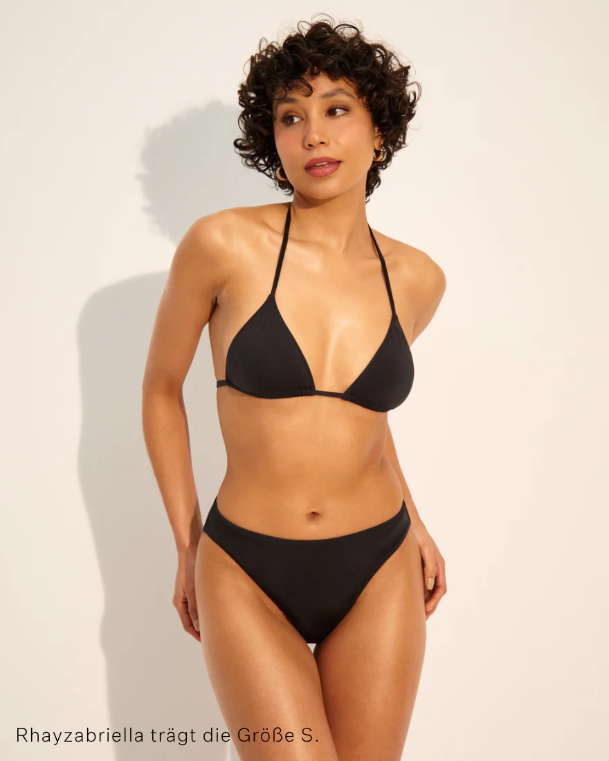 Shiny Bikini Top Triangle glowing black - Image 3